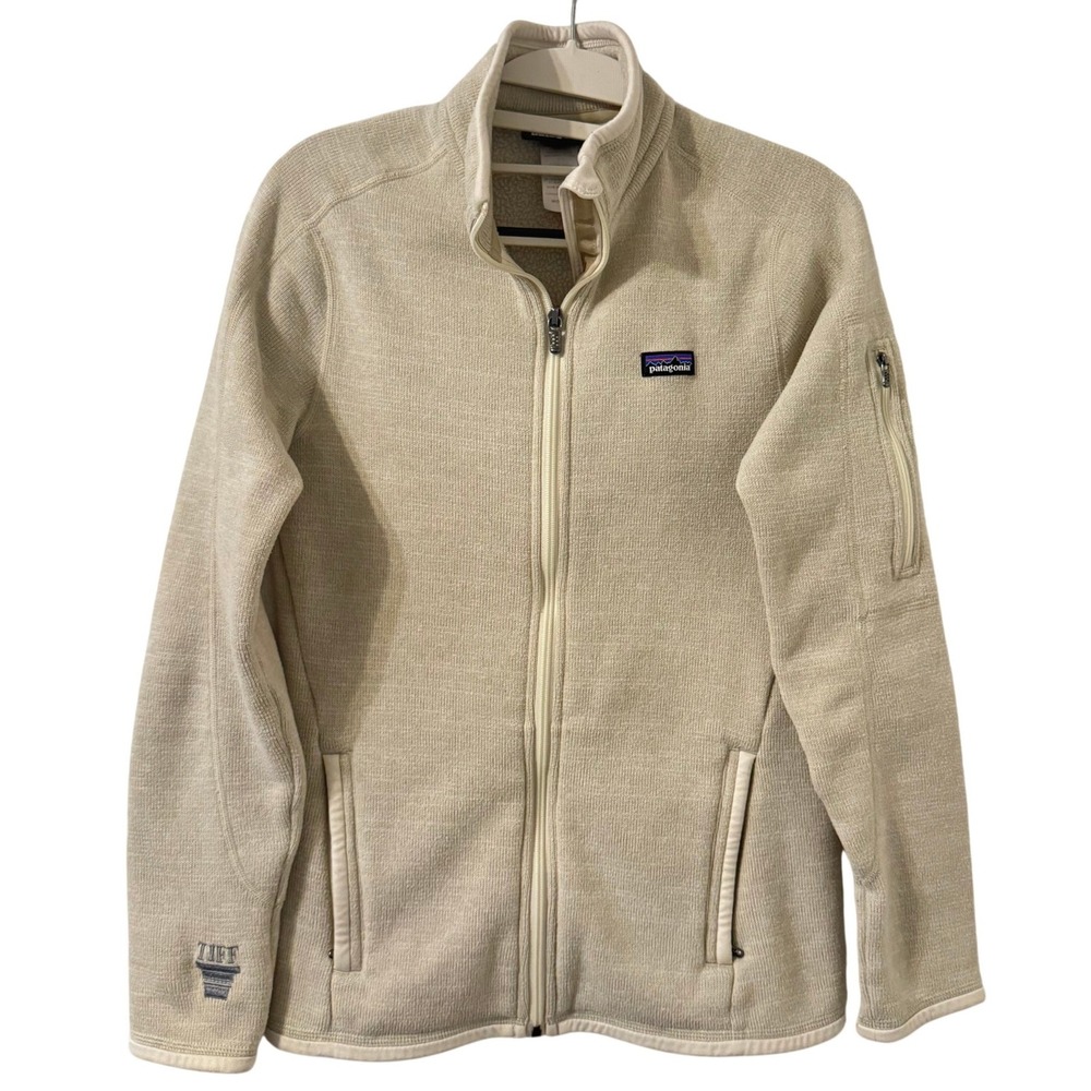 Patagonia Better Sweater Jacket Womens S Beige Full Zip Outdoor Company‎ Logo